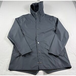 Rains Jacket Mens Small Black Waterproof Hooded Lighweight Outdoor Unisex Adult